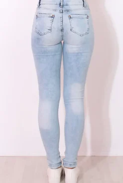 Rebellious Fashion Light Blue High Waisted Super Skinny Jeans -Olivia