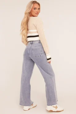 Rebellious Fashion Light Blue Stretch Pocket Detail Straight Leg Jeans - Aubrey