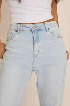 Rebellious Fashion Light Blue Stretch Straight Leg Jeans - Scarlett