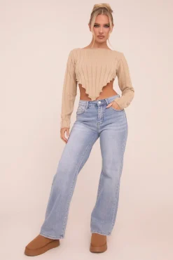Rebellious Fashion Light Blue Stretch Straight Leg Jeans - Sam