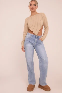 Rebellious Fashion Light Blue Stretch Straight Leg Jeans - Sam