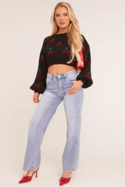 Rebellious Fashion Light Blue Stretch Straight Leg Jeans - Sam