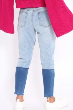 Rebellious Fashion Light Contrast Denim Jeans - Margie