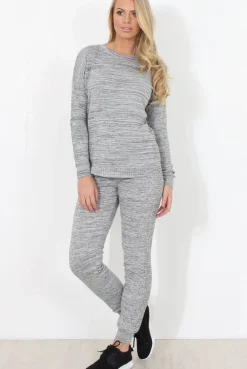 Rebellious Fashion Light Grey Diamonte Loungewear - Linnea