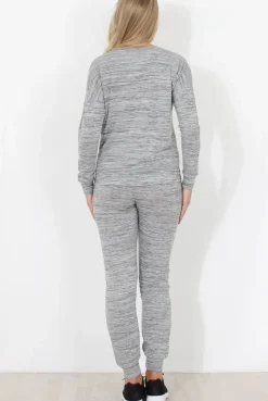 Rebellious Fashion Light Grey Diamonte Loungewear - Linnea
