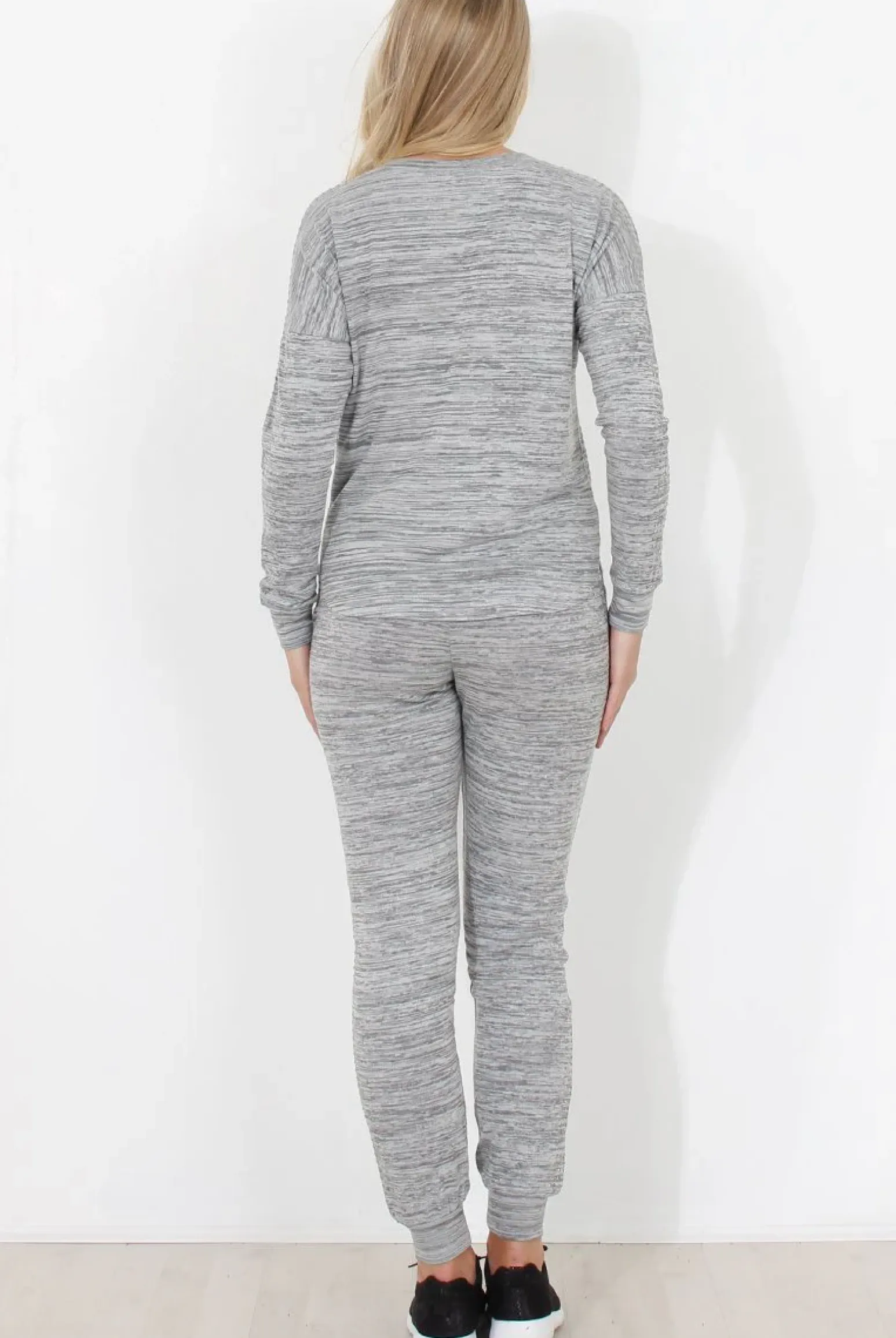 Rebellious Fashion Light Grey Diamonte Loungewear - Linnea