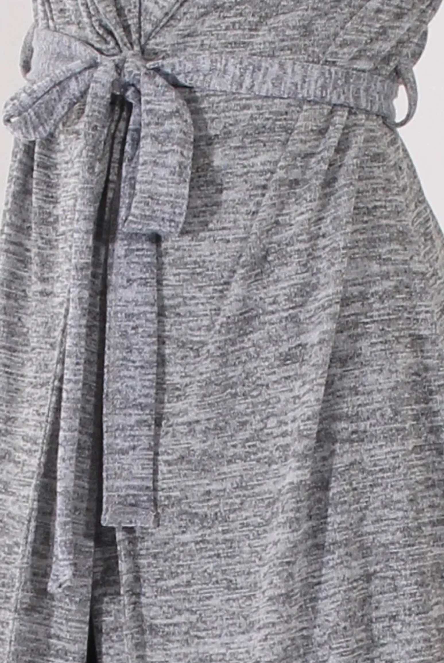 Rebellious Fashion Light Grey Long Line Tied Waist Cardigan - Portia