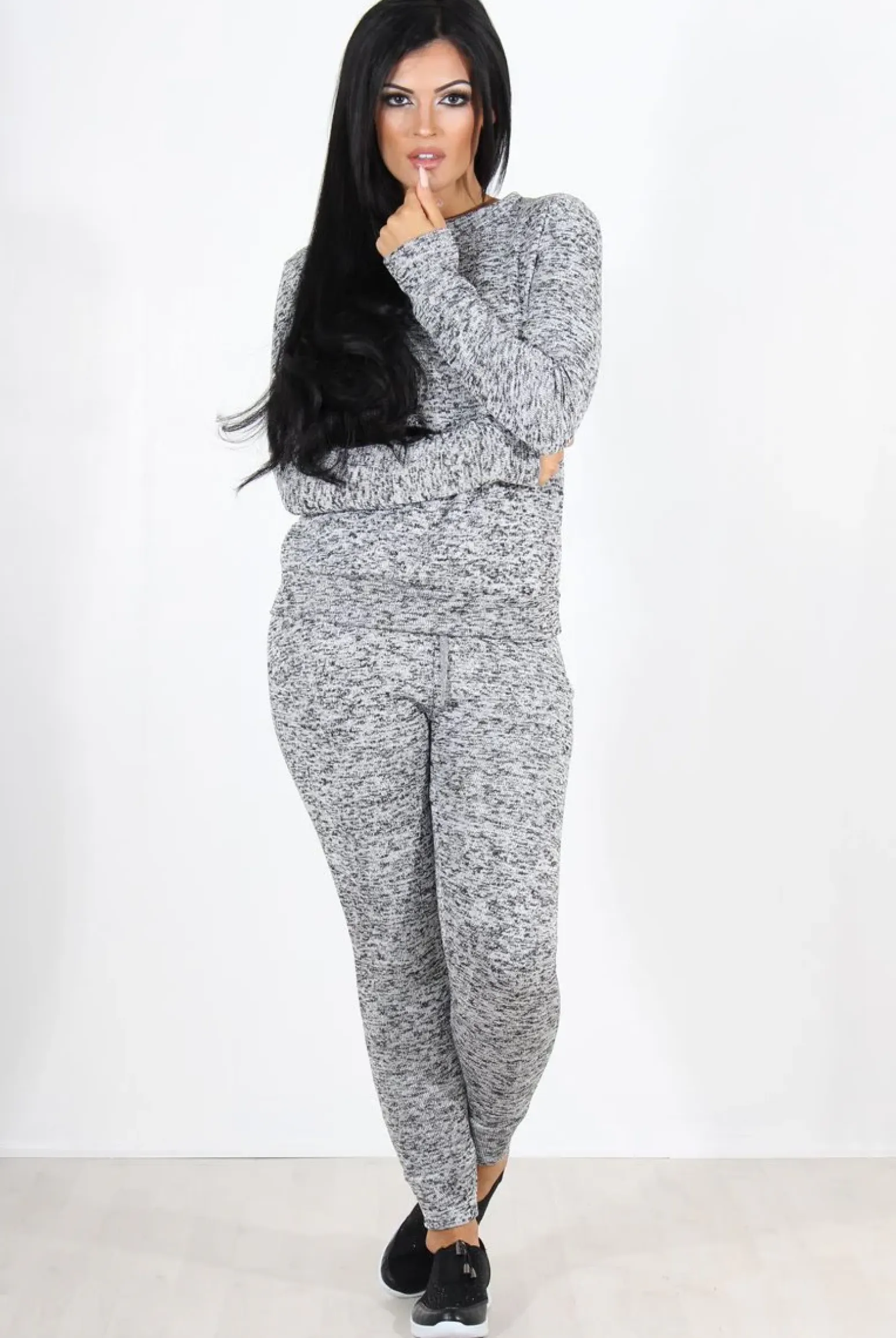 Rebellious Fashion Light Grey Loungewear Set-Josie