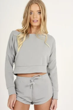 Rebellious Fashion Light Grey Loungewear Set - Tara