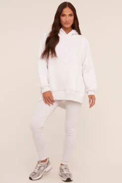 Rebellious Fashion Light Grey Oversized Hoodie And Leggings Co-ord Set - Renee