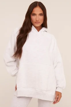 Rebellious Fashion Light Grey Oversized Hoodie And Leggings Co-ord Set - Renee