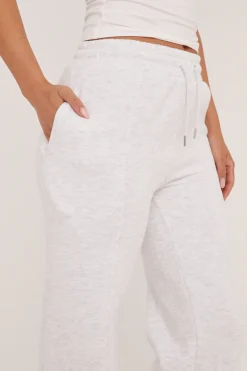 Rebellious Fashion Light Grey Seam Detail Straight Leg Lounge Trousers - Adora