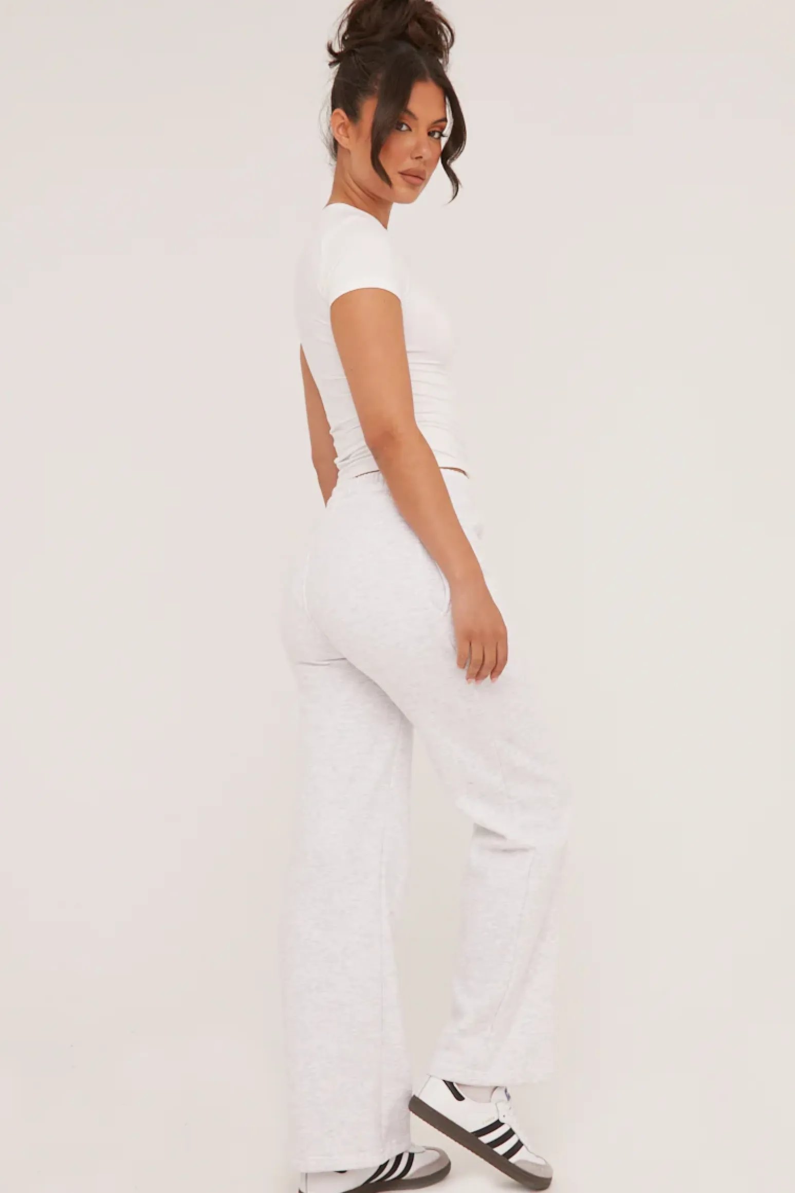 Rebellious Fashion Light Grey Seam Detail Straight Leg Lounge Trousers - Adora