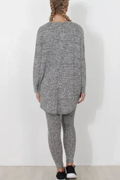 Rebellious Fashion Light Grey V Neck Loungewear Set - Charlene