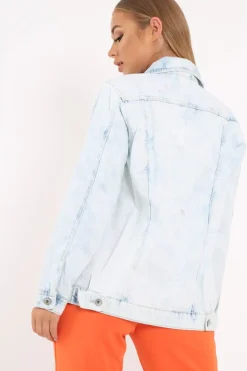 Rebellious Fashion Light wash Denim Jacket - Samaira