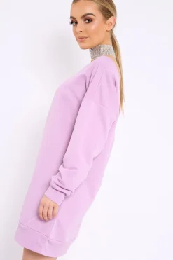 Rebellious Fashion Lilac Bardot Sweater Dress - Ariel