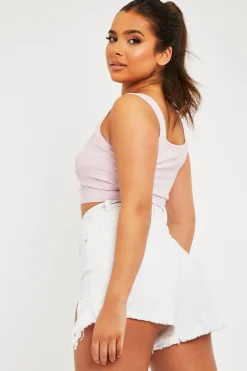 Rebellious Fashion Lilac Crepe Corset Bralet Top - Judie
