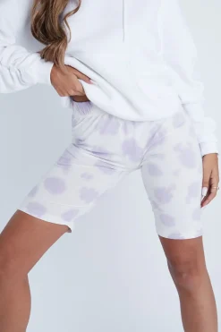 Rebellious Fashion Lilac Jersey Tie Dye Cycling Shorts - Sayani