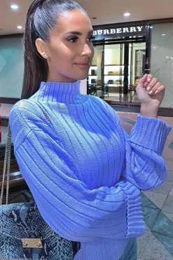 Rebellious Fashion Lilac Knit High Neck Jumper - Jaelynn