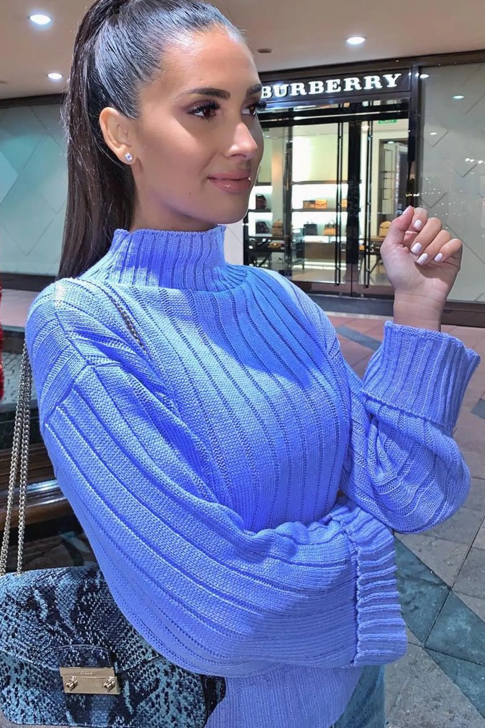 Rebellious Fashion Lilac Knit High Neck Jumper - Jaelynn