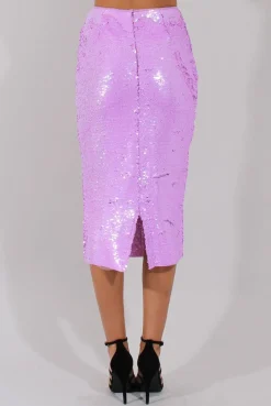 Rebellious Fashion Lilac Sequin Pencil Skirt - Sybil