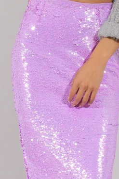 Rebellious Fashion Lilac Sequin Pencil Skirt - Sybil