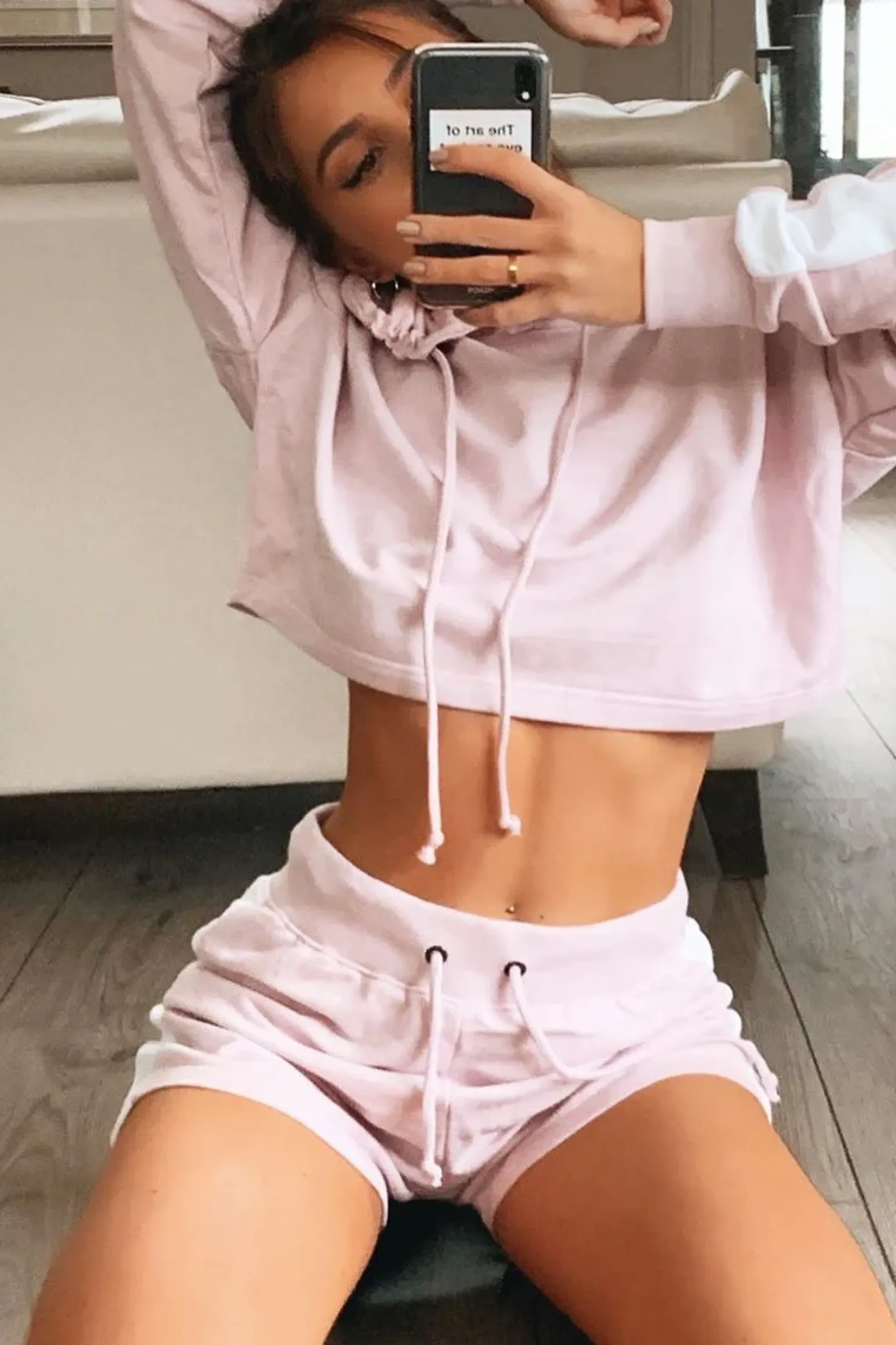 Rebellious Fashion Lilac White Stripe Cropped Hoodie and Shorts Loungewear Co-ord - Dariella