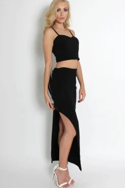 Rebellious Fashion Lilly Black Asymmetric Two Piece