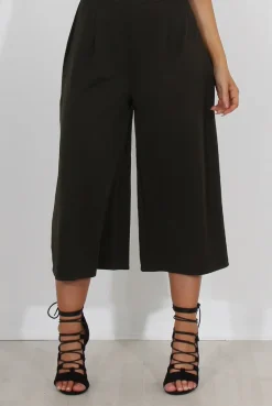 Rebellious Fashion Lima Khaki Culotte Trousers