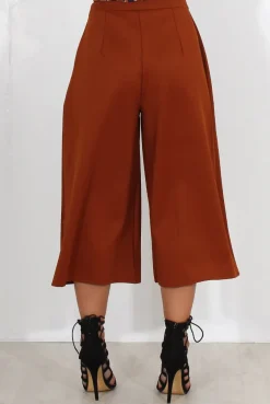 Rebellious Fashion Lima Rust Culotte Trousers