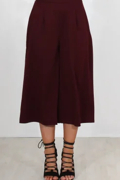 Rebellious Fashion Lima Wine Culotte Trousers