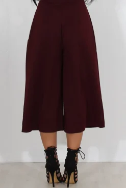 Rebellious Fashion Lima Wine Culotte Trousers