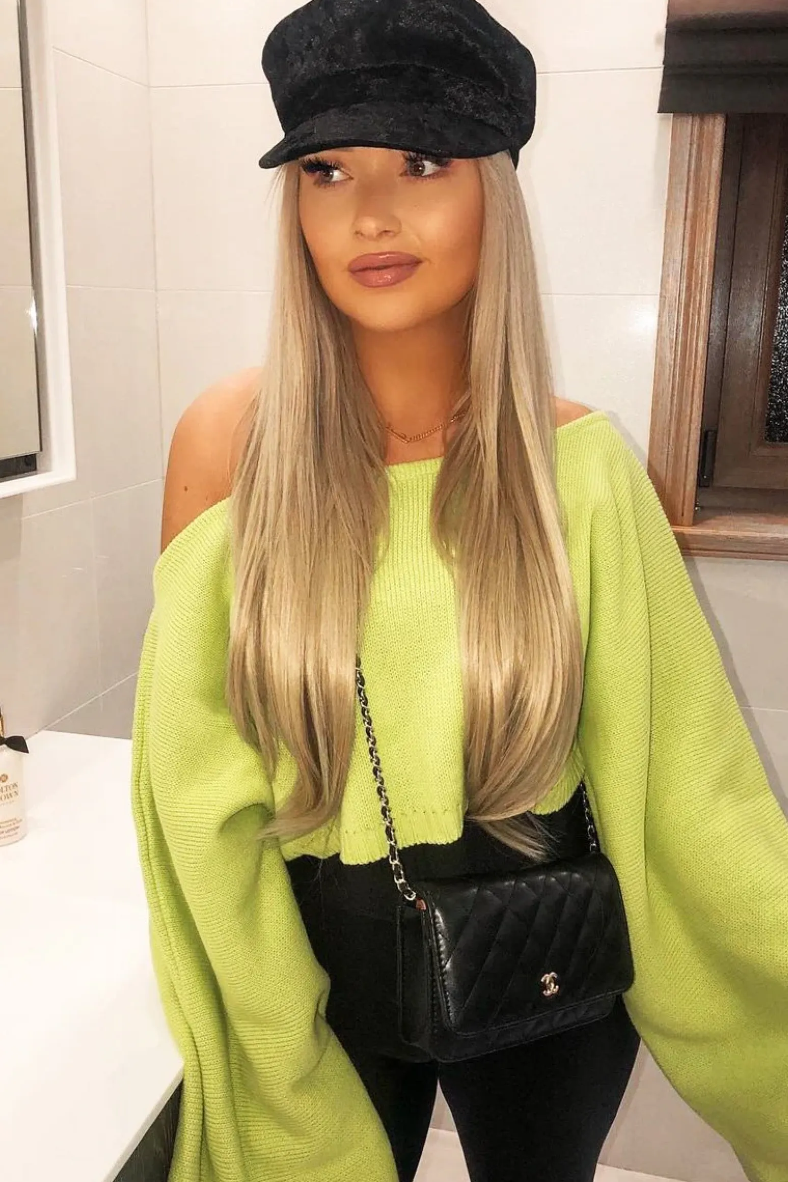 Rebellious Fashion Lime Green Cropped Batwing Jumper - Carmin