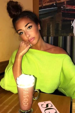 Rebellious Fashion Lime Green Cropped Batwing Jumper - Carmin