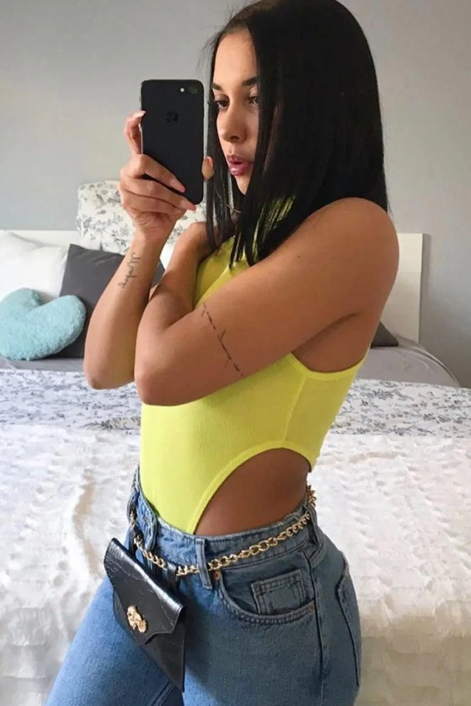 Rebellious Fashion Lime Ribbed High Neck Sleeveless Bodysuit - Electra