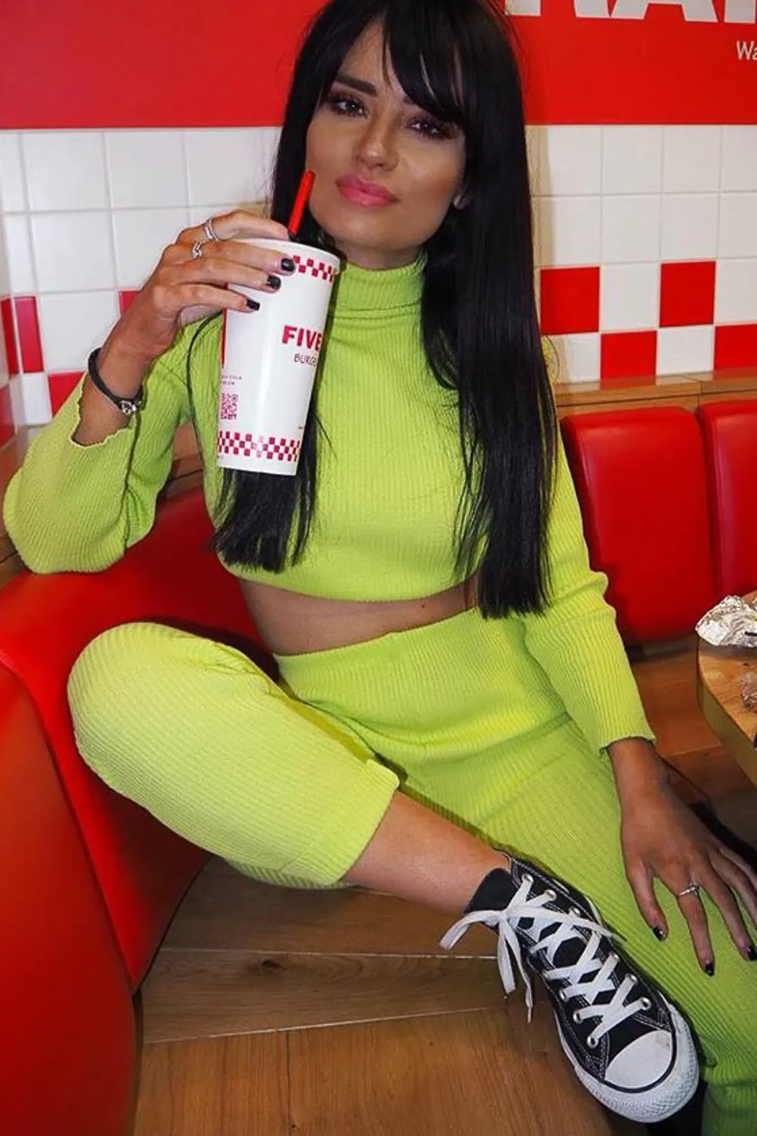 Rebellious Fashion Lime Rib Crop Jumper Loungewear Set - Ayriana