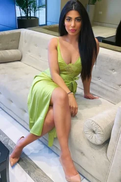 Rebellious Fashion Lime Satin Lace Plunge Bodysuit - Zaida
