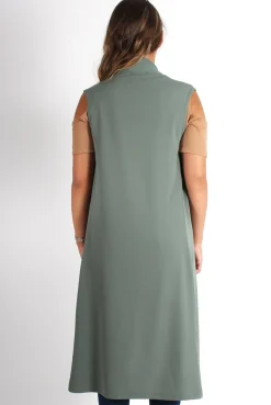 Rebellious Fashion Lindsay Khaki Sleeveless Jacket