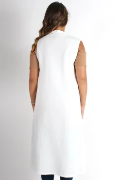 Rebellious Fashion Lindsay White Sleeveless Jacket