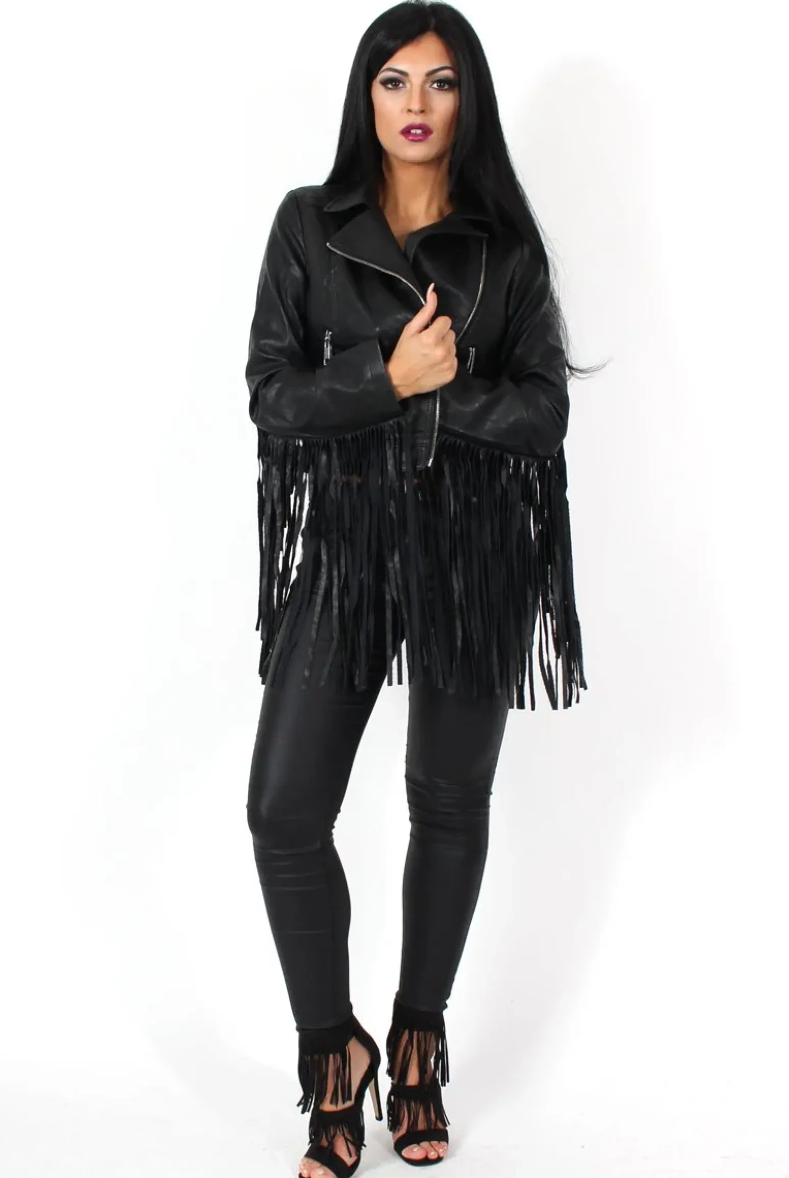 Rebellious Fashion Liv Black PU High Waisted Jeans