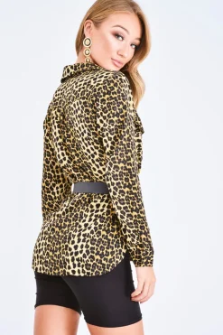 Rebellious Fashion Long sleeve leopard print blouse - Aashna