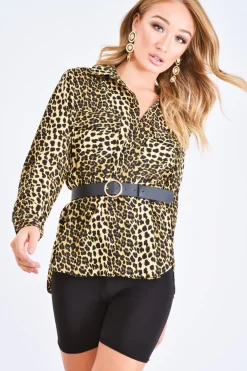 Rebellious Fashion Long sleeve leopard print blouse - Aashna