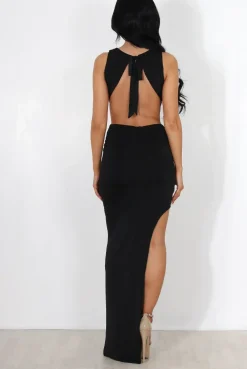 Rebellious Fashion Luana Black Maxi Dress