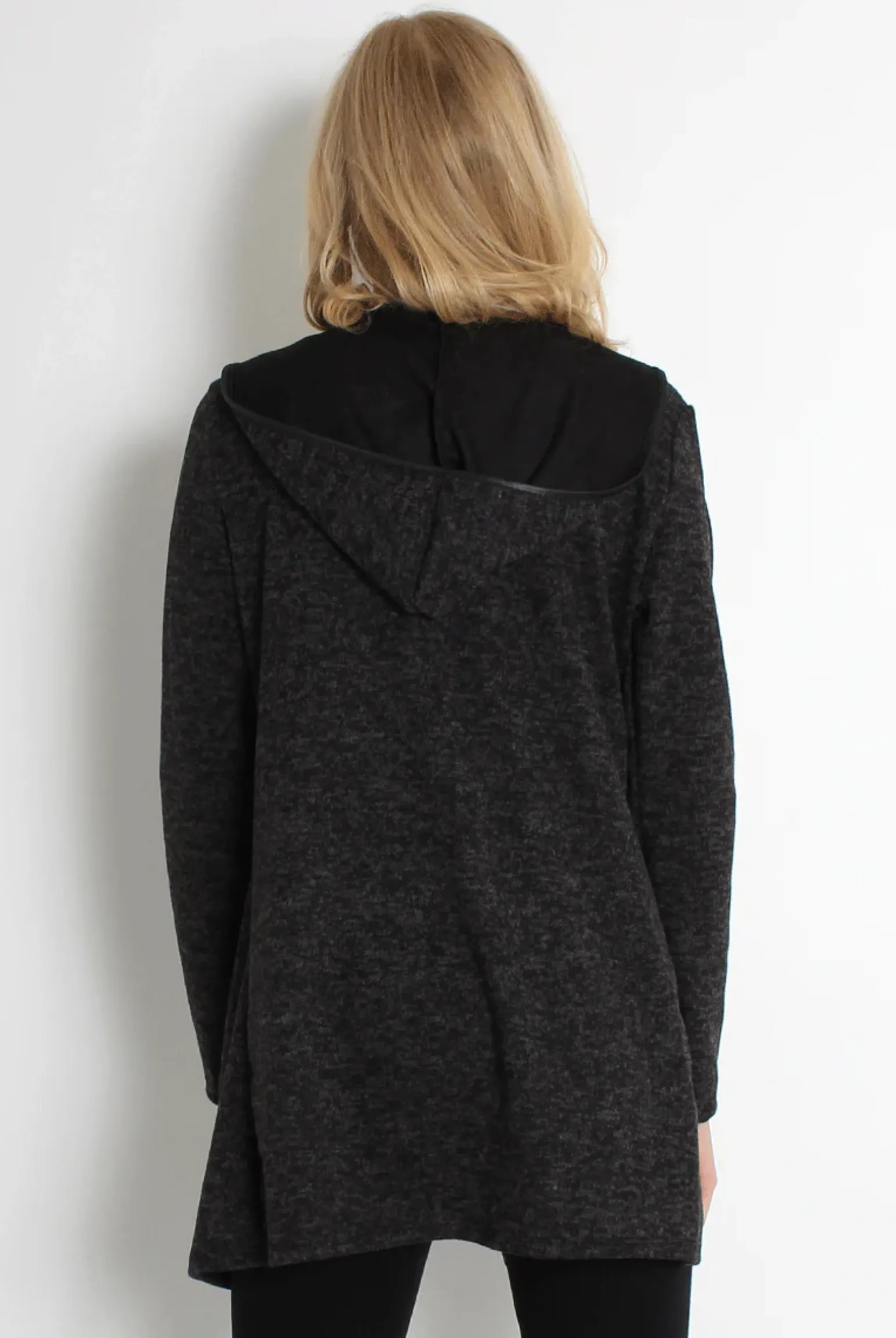 Rebellious Fashion Lydia Dark Grey Hooded Jacket