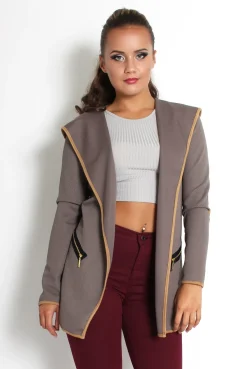 Rebellious Fashion Lydia Grey Hooded Jacket