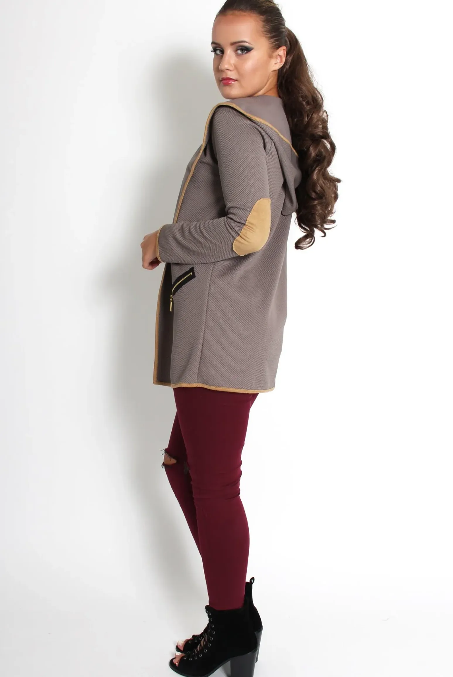Rebellious Fashion Lydia Grey Hooded Jacket
