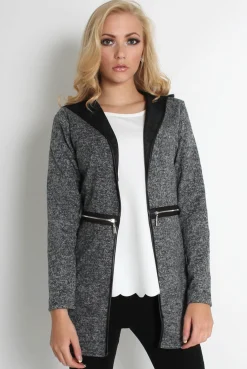 Rebellious Fashion Lydia Light Grey Hooded Jacket