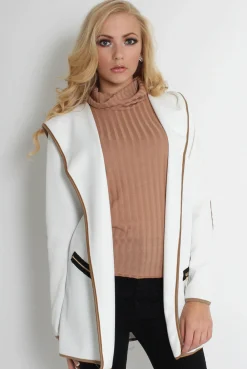 Rebellious Fashion Lydia White Hooded Jacket