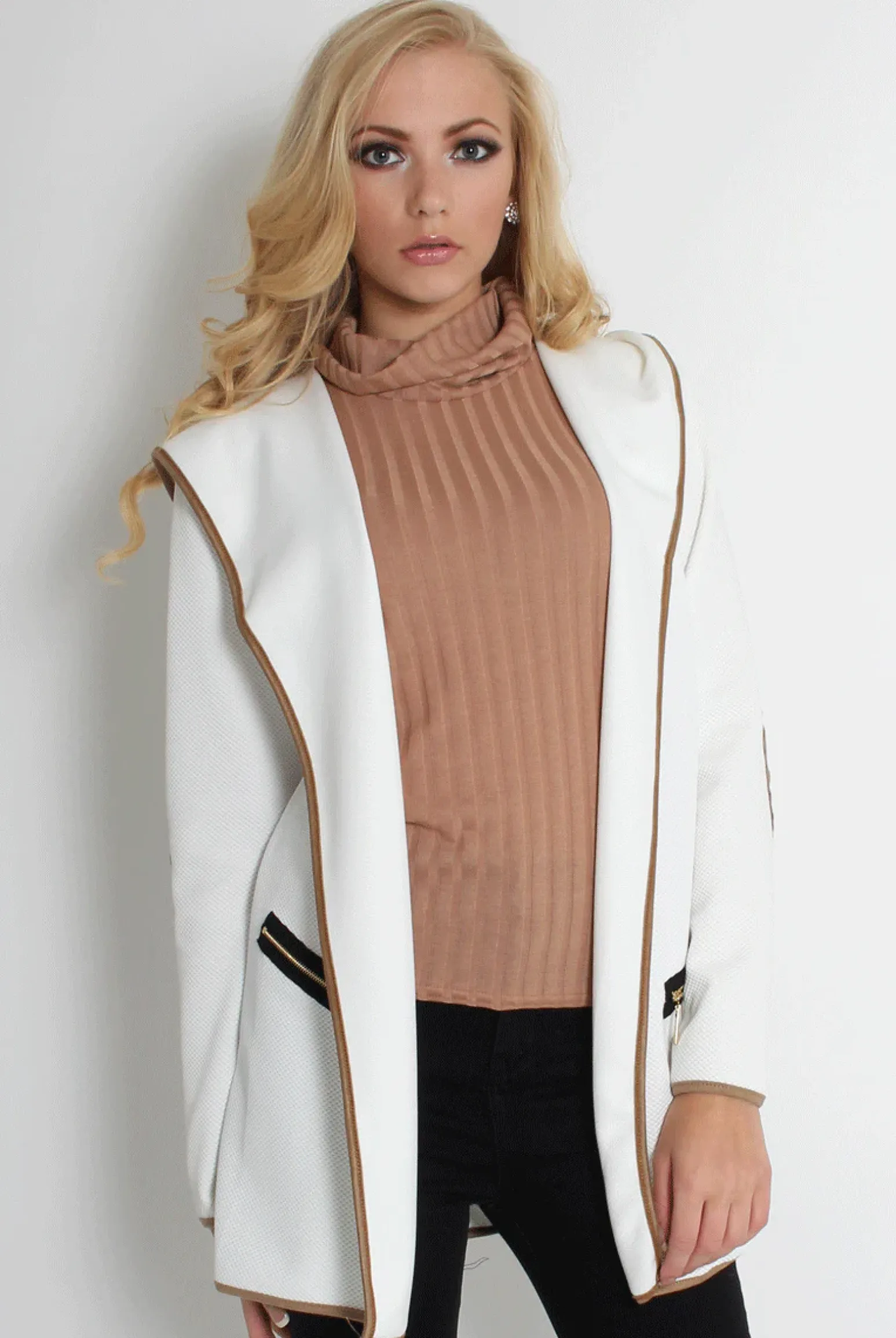 Rebellious Fashion Lydia White Hooded Jacket