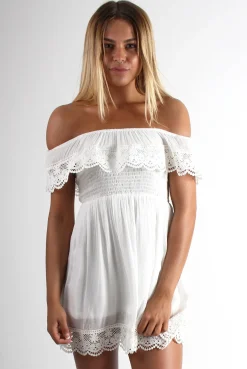 Rebellious Fashion Marcy White Off The Shoulder Dress